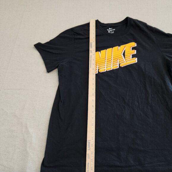 Nike Shirt Mens XL Black Short Sleeve Yellow NIKE Spell Out Athletic Tee - Picture 5 of 12